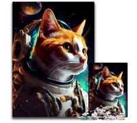 Jigsaw Puzzles 1000 Pieces for Adults Astronaut Space Cat Challenging Puzzles Educational Brain Teaser Artistic Home & Office Decor + Age 1000 PCS(75x50cm)