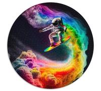 Jigsaw Puzzles 1000 Pieces for Adults Astronaut Surfing Puzzles for Adults Perfect for Family Fun on Christmas,Thanksgiving,Birthdays & Easter 67.5x67.5 cm