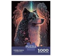 Jigsaw Puzzles 1000 Pieces for Adults Australian Shepherd Dog Puzzle for Adults Hands-on Game Improve Memory Deal As Gifts for The Whole Family 52x38cm/1000pcs