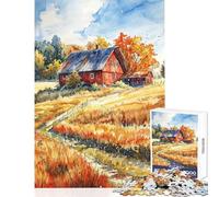 Jigsaw Puzzles 1000 Pieces for Adults Autumn Homestead Charm Brain Teaser Game Difficult Hard Educational Toy Birthday Present, Gifts, (38x26cm)