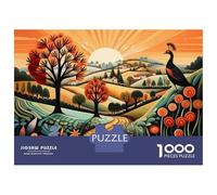 Jigsaw Puzzles 1000 Pieces for Adults Autumn Landscape with Peacock Jigsaw Puzzle Relax Games Precision Cutting Unique Birthday And Gifts 70x50cm/1000pcs
