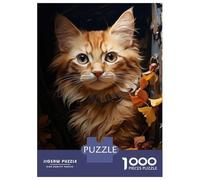 Jigsaw Puzzles 1000 Pieces for Adults Autumn Leaves Cat Collage Jigsaws for Adults Fun Games A Work of Art Deal As Gifts for The Whole Family 38x26cm/1000pcs