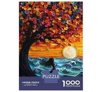Jigsaw Puzzles 1000 Pieces for Adults Autumn Moonlit Ocean Scene Puzzles for Adults DIY Toys Home Decoration Help The Brain Exercise 52x38cm/1000pcs