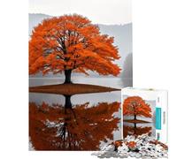 Jigsaw Puzzles 1000 Pieces for Adults Autumn Tree Reflection in Lake Nature Help The Brain Exercise Family Activities Relax Games for Age 14+ Game (38x52cm)