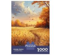 Jigsaw Puzzles 1000 Pieces for Adults Autumn Wheat Field Path Puzzle for Adults Family Game Wall Decoration for Birthday, Chrismas 52x38cm/1000pcs
