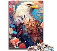 Jigsaw Puzzles 1000 Pieces for Adults Bald Eagle Among Flowers Wall Decoration for Educational Game Gifts for Women Men 50x75cm
