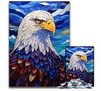 Jigsaw Puzzles 1000 Pieces for Adults Bald Eagle Stained Glass Challenging Puzzles Relaxing Entertainment Home Decor 1000 PCS(38x26cm)
