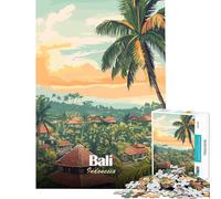 Jigsaw Puzzles 1000 Pieces for Adults Bali Indonesia Travel Poster Family Games Brain Intelligence Challenge Addictive Toys Great Gifts For Family Fun (size 38x26cm)