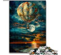 Jigsaw Puzzles 1000 Pieces for Adults Balloon Under The Moon Puzzles for Adults Family Game Night Fun, DIY Decorative Artwork size 50x75cm