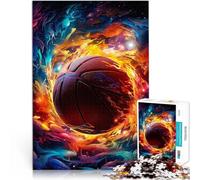 Jigsaw Puzzles 1000 Pieces for Adults basketball sport neon pädagogische Herausforderung Gutes Geschenk75x50cm