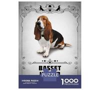 Jigsaw Puzzles 1000 Pieces for Adults Basset Hound Jigsaw for Adults Family Games A Work of Art Help The Brain Exercise 38x26cm/1000pcs