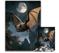 Jigsaw Puzzles 1000 Pieces for Adults Bat Flying Under Moon Paper Puzzles Challenging Brain Teaser Family Activity Home Decor 1000 PCS(38x26cm)