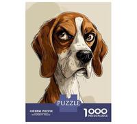 Jigsaw Puzzles 1000 Pieces for Adults Beagle Caricature Jigsaws for Adults Fun Games Stress Reliever Help The Brain Exercise 38x26cm/1000pcs