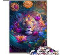 Jigsaw Puzzles 1000 Pieces for Adults Beautiful Lion Made of Wood, Fun at Home Activities, Birthday Present, Travel Gifts 50x75cm for Family Interactive Game