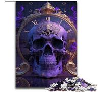 Jigsaw Puzzles 1000 Pieces for Adults Beautiful Skull Made of Wood, Fun at Home Activities, Birthday Present, Travel Gifts 50x75cm for Family Interactive Game