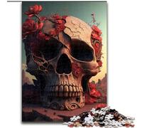 Jigsaw Puzzles 1000 Pieces for Adults Beautiful Skull Made of Wood, Fun at Home Activities, Birthday Present, Travel Gifts 50x75cm for Family Interactive Game
