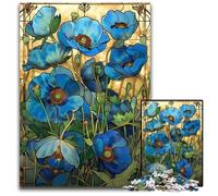 Jigsaw Puzzles 1000 Pieces for Adults Beautiful Stained Glass Fl Wooden Jigsaw Perfect for Christmas Halloween Easter New Year 1000 PCS(75x50cm)