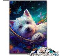 Jigsaw Puzzles 1000 Pieces for Adults Beautiful West Highland Terrier Made of Wood, for Teenagers & Teens, Ideal Birthday 50x75cm DIY Art Decor