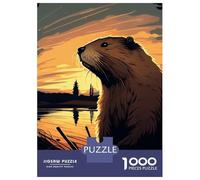 Jigsaw Puzzles 1000 Pieces for Adults Beaver Sunset Jigsaws for Adults Fun Games A Work of Art Deal As Gifts for The Whole Family 38x26cm/1000pcs