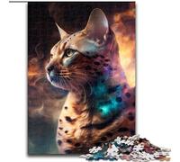 Jigsaw Puzzles 1000 Pieces for Adults Bengal Cat Nebula Wooden Jigsaw Puzzles for Adults size 50x75cm Challenging Brain Teaser for Teenagers, Family Game Night Fun