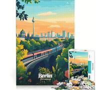 Jigsaw Puzzles 1000 Pieces for Adults Berlin Cityscape with Train, DIY Toys, Fun Activities at Home, Deal As Gifts for The Whole Family 38x52cm