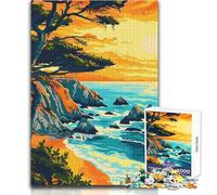 Jigsaw Puzzles 1000 Pieces for Adults Big Sur Beach Coast Art Beautiful Design Game Difficult Challenge Great Gift Size 38x52cm