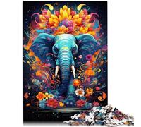 Jigsaw Puzzles 1000 Pieces for Adults Bizarre colorful elephant Game Toys 26x38cm Enhance love between couples for ages 14+