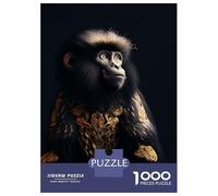 Jigsaw Puzzles 1000 Pieces for Adults Black And Gold Monkey Puzzle for Adults Family Game Wall Decoration for Birthday, Chrismas 70x50cm/1000pcs