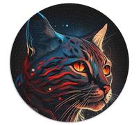 Jigsaw Puzzles 1000 Pieces for Adults Black Cat 1000Pc Adults Round Jigsaw Puzzle Educational Brain Teaser, Artistic Home & Office Decor, 14+ Age 1000pcs (67.5x67.5cm)