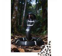 Jigsaw Puzzles 1000 Pieces for Adults Black King Cobra Snake Adult Jigsaw Relax Games Difficult Challenge Help The Brain Exercise 38x26cm/1000pcs