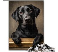Jigsaw Puzzles 1000 Pieces for Adults Black Labrador Puzzle Made of Wood for Birthday Holiday Christmas size 50X75CM