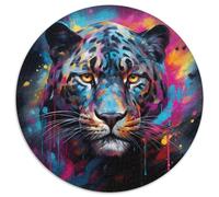 Jigsaw Puzzles 1000 Pieces for Adults Black Leopard 1000Pc Adults Round Jigsaw Puzzle Challenging DIY Brain Teaser, Perfect Family Game Or Decorative Gift 1000pcs (67.5x67.5cm)