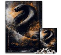 Jigsaw Puzzles 1000 Pieces for Adults Black Snake J枚rmungandr Norse Mythology Difficult Puzzles for Adults Interactive Family Game Ideal Family Activity Game 1000 PCS(75x50cm)