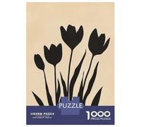 Jigsaw Puzzles 1000 Pieces for Adults Black Tulip Mid Century Jigsaws for Adults Fun Games Stress Reliever Help The Brain Exercise 70x50cm/1000pcs