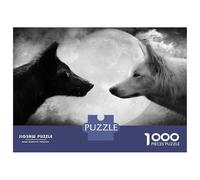 Jigsaw Puzzles 1000 Pieces for Adults Black Wolf Vs White Wolf Jigsaw for Adults Family Games A Work of Art Help The Brain Exercise 70x50cm/1000pcs