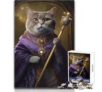 Jigsaw Puzzles 1000 Pieces for Adults Blessed by Holy Cat Meme Enjoy Gentle Leisure Relaxation Stable Fit Accurate Cutting Toy Size 50x75cm