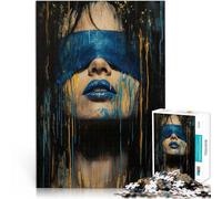 Jigsaw Puzzles 1000 Pieces for Adults Blindfolded Woman Painting Made of cardboard，for age 14+ learning educational game Offered as gifts for the whole family。size：26x38cm/10.24x14.96inch