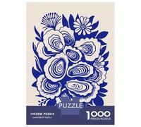 Jigsaw Puzzles 1000 Pieces for Adults Blue And White Floral Arrangement Jigsaw for Adults Family Games A Work of Art Help The Brain Exercise 38x26cm/1000pcs