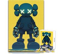 Jigsaw Puzzles 1000 Pieces for Adults Blue And Yellow Kaws Enjoy Gentle Leisure Relaxation Stable Fit Accurate Cutting Toy Size 50x75cm
