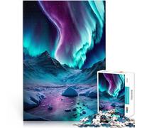 Jigsaw Puzzles 1000 Pieces for Adults Blue Aurora Borealis Pädagogisches Familienspiel Geburtstagsgeschenk75x50cm