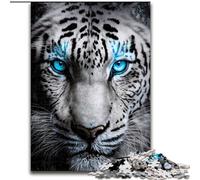 Jigsaw Puzzles 1000 Pieces for Adults Blue Eyes White Tiger 1000 Piece Jigsaw Puzzle Toys Gift Educational Intellectual Decompressing Fun Family Game Size 26X38CM