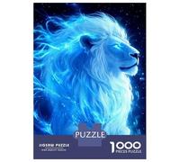 Jigsaw Puzzles 1000 Pieces for Adults Blue Flame Lion Teenager Puzzles Family Game Difficult Challenge Stress Reduction Gifts 70x50cm/1000pcs
