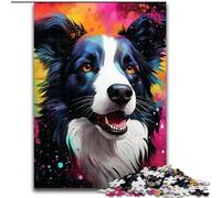 Jigsaw Puzzles 1000 Pieces for Adults Border Collie Nebula Challenging Puzzles Idea, Humorous Artwork, Detailed Artwork (Size 26x38 cm)