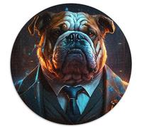 Jigsaw Puzzles 1000 Pieces for Adults Boss Bulldog Paper Jigsaw Puzzles Gift DIY Fun Suitable for Home Living Room Office Decoration 1000pcs (67.5x67.5cm)