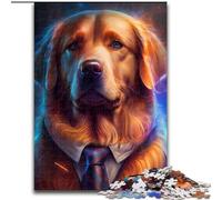 Jigsaw Puzzles 1000 Pieces for Adults Boss Golden Retriever Challenging Puzzles for Family Fun Perfect for Holidays, Interactive Game Nights (Szie 26x38 cm)