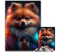 Jigsaw Puzzles 1000 Pieces for Adults Boss Pomeranian Puzzles for Adults Birthday Gift Idea, Challenging Brain Teaser Game 50x75CM/19.68x29.52inch