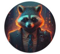Jigsaw Puzzles 1000 Pieces for Adults Boss Raccoon Cardboard Jigsaw Puzzles for Adults Brain Challenge Gift, Educational Activity for Teenagers 67.5x67.5cm