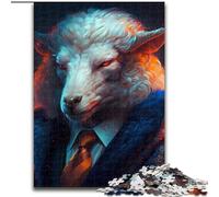 Jigsaw Puzzles 1000 Pieces for Adults Boss Sheep Made of Wood, Fun at Home Activities, Birthday Present, Travel Gifts 50x75cm for Family Interactive Game
