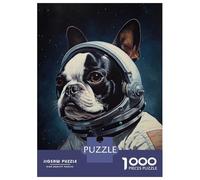 Jigsaw Puzzles 1000 Pieces for Adults Boston Terrier Astronaut Jigsaw Puzzle DIY Toys But Fun And Humorous Deal As Gifts for The Whole Family 70x50cm/1000pcs