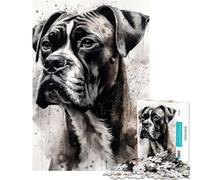 Jigsaw Puzzles 1000 Pieces for Adults Boxer Dog Loyal Companion Jigsaw Anti-Stress Toys Precision Cutting Deal As Gifts for The Whole Family (Size 38x52cm)